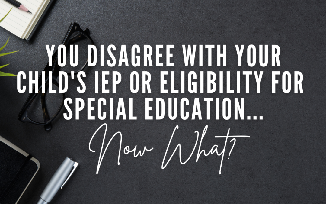 You Disagree with Your Child’s IEP or Eligibility for Special Education. Now What?